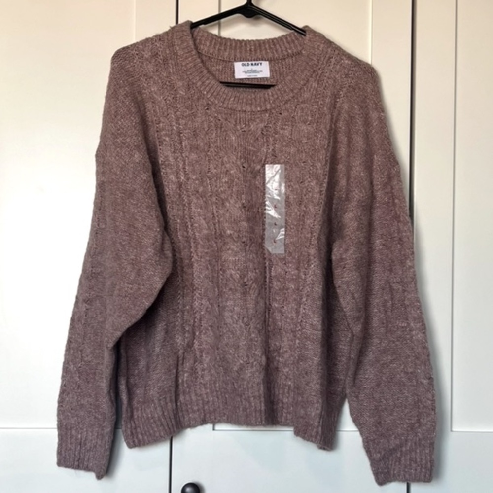 NWT Old Navy Heathered Cable-Knit Sweater Womens L